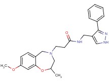 3-(8-methoxy-2-methyl-2,3-dihydro-1,4-benzoxazepin-4(5H)-yl)-N-[(3-phenyl-1H-pyrazol-4-yl)methyl]propanamide