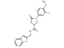 N-(1-benzofuran-2-ylmethyl)-1-(3-chloro-4-methoxyphenyl)-5-oxo-3-pyrrolidinecarboxamide