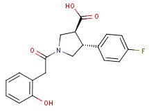 (3S*,4R*)-4-(4-fluorophenyl)-1-[(2-hydroxyphenyl)acetyl]pyrrolidine-3-carboxylic acid