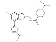 1-acetyl-N-{[7-(5-acetyl-2-thienyl)-5-fluoro-2,3-dihydro-1-benzofuran-2-yl]methyl}-4-piperidinecarboxamide