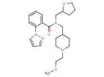 N-{[1-(2-methoxyethyl)-4-piperidinyl]methyl}-2-(1H-pyrazol-1-yl)-N-(tetrahydro-2-furanylmethyl)benzamide