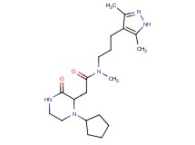 2-(1-cyclopentyl-3-oxo-2-piperazinyl)-N-[3-(3,5-dimethyl-1H-pyrazol-4-yl)propyl]-N-methylacetamide