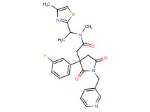 2-[3-(3-fluorophenyl)-2,5-dioxo-1-(3-pyridinylmethyl)-3-pyrrolidinyl]-N-methyl-N-[1-(4-methyl-1,3-thiazol-2-yl)ethyl]acetamide
