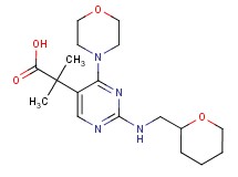 2-methyl-2-{4-morpholin-4-yl-2-[(tetrahydro-2H-pyran-2-ylmethyl)amino]pyrimidin-5-yl}propanoic acid