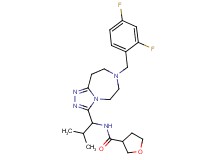 N-{1-[7-(2,4-difluorobenzyl)-6,7,8,9-tetrahydro-5H-[1,2,4]triazolo[4,3-d][1,4]diazepin-3-yl]-2-methylpropyl}tetrahydro-3-furancarboxamide