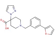 1-[3-(2-furyl)benzyl]-4-(1H-pyrazol-1-yl)piperidine-4-carboxylic acid