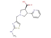 (3S*,4S*)-1-{[2-(methylamino)-1,3-thiazol-4-yl]methyl}-4-pyridin-2-ylpyrrolidine-3-carboxylic acid