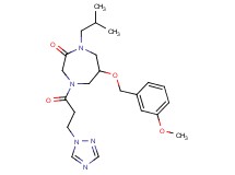 1-isobutyl-6-[(3-methoxybenzyl)oxy]-4-[3-(1H-1,2,4-triazol-1-yl)propanoyl]-1,4-diazepan-2-one