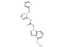 2-(4-methoxy-1H-indol-1-yl)-N-[1-(2-thienylmethyl)-1H-pyrazol-5-yl]acetamide