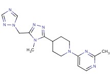 2-methyl-4-{4-[4-methyl-5-(1H-1,2,4-triazol-1-ylmethyl)-4H-1,2,4-triazol-3-yl]piperidin-1-yl}pyrimidine