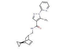 5-methyl-1-pyridin-2-yl-N-[(1R*,2S*,4S*)-spiro[bicyclo[2.2.1]heptane-7,1'-cyclopropane]-5-en-2-ylmethyl]-1H-pyrazole-4-carboxamide