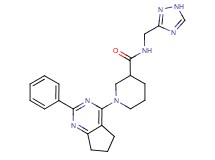 1-(2-phenyl-6,7-dihydro-5H-cyclopenta[d]pyrimidin-4-yl)-N-(1H-1,2,4-triazol-3-ylmethyl)piperidine-3-carboxamide