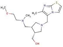 {(3R*,4R*)-4-{[(2-methoxyethyl)(methyl)amino]methyl}-1-[(6-methylimidazo[2,1-b][1,3]thiazol-5-yl)methyl]pyrrolidin-3-yl}methanol