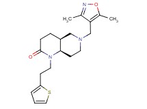 (4aS*,8aR*)-6-[(3,5-dimethylisoxazol-4-yl)methyl]-1-[2-(2-thienyl)ethyl]octahydro-1,6-naphthyridin-2(1H)-one