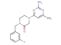 4-(2-amino-6-methyl-4-pyrimidinyl)-1-(3-fluorobenzyl)-2-piperazinone