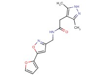 2-(3,5-dimethyl-1H-pyrazol-4-yl)-N-{[5-(2-furyl)isoxazol-3-yl]methyl}acetamide