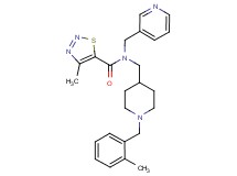4-methyl-N-{[1-(2-methylbenzyl)-4-piperidinyl]methyl}-N-(3-pyridinylmethyl)-1,2,3-thiadiazole-5-carboxamide
