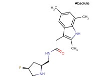 N-{[(2S,4S)-4-fluoro-2-pyrrolidinyl]methyl}-2-(2,5,7-trimethyl-1H-indol-3-yl)acetamide hydrochloride