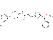 3-{5-[methoxy(phenyl)methyl]-1,3,4-oxadiazol-2-yl}-N-[1-(3-methylphenyl)-4-piperidinyl]propanamide