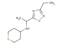 N-[1-(3-ethyl-1,2,4-oxadiazol-5-yl)ethyl]tetrahydro-2H-thiopyran-4-amine