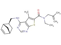 4-{[(1R*,2S*,4R*)-bicyclo[2.2.1]hept-5-en-2-ylmethyl]amino}-N-ethyl-5-methyl-N-(2-methyl-2-propen-1-yl)thieno[2,3-d]pyrimidine-6-carboxamide