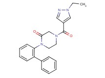 1-(2-biphenylyl)-4-[(1-ethyl-1H-pyrazol-4-yl)carbonyl]-2-piperazinone