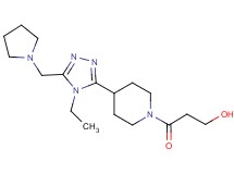 3-{4-[4-ethyl-5-(pyrrolidin-1-ylmethyl)-4H-1,2,4-triazol-3-yl]piperidin-1-yl}-3-oxopropan-1-ol