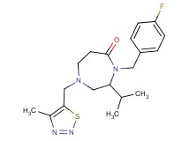 4-(4-fluorobenzyl)-3-isopropyl-1-[(4-methyl-1,2,3-thiadiazol-5-yl)methyl]-1,4-diazepan-5-one