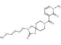 3-hexyl-8-[(1-methyl-2-oxo-1,2-dihydropyridin-3-yl)carbonyl]-1-oxa-3,8-diazaspiro[4.5]decan-2-one