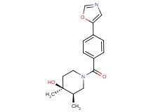 (3R*,4S*)-3,4-dimethyl-1-[4-(1,3-oxazol-5-yl)benzoyl]piperidin-4-ol