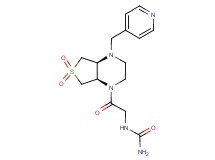 N-{2-[(4aS*,7aR*)-6,6-dioxido-4-(4-pyridinylmethyl)hexahydrothieno[3,4-b]pyrazin-1(2H)-yl]-2-oxoethyl}urea