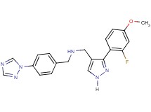 1-[3-(2-fluoro-4-methoxyphenyl)-1H-pyrazol-4-yl]-N-[4-(1H-1,2,4-triazol-1-yl)benzyl]methanamine
