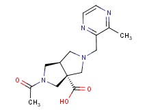 (3aR*,6aR*)-2-acetyl-5-[(3-methylpyrazin-2-yl)methyl]hexahydropyrrolo[3,4-c]pyrrole-3a(1H)-carboxylic acid