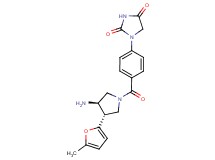 1-(4-{[(3R*,4S*)-3-amino-4-(5-methyl-2-furyl)pyrrolidin-1-yl]carbonyl}phenyl)imidazolidine-2,4-dione