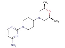 2-{4-[(2R*,6S*)-2,6-dimethyl-4-morpholinyl]-1-piperidinyl}-4-pyrimidinamine