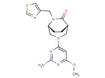 (1S*,5R*)-3-(2-amino-6-methoxypyrimidin-4-yl)-6-(1,3-thiazol-4-ylmethyl)-3,6-diazabicyclo[3.2.2]nonan-7-one