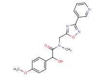 2-hydroxy-2-(4-methoxyphenyl)-N-methyl-N-{[3-(3-pyridinyl)-1,2,4-oxadiazol-5-yl]methyl}acetamide