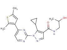 5-cyclopropyl-1-[4-(2,5-dimethyl-3-thienyl)-2-pyrimidinyl]-N-(2-hydroxypropyl)-1H-pyrazole-4-carboxamide