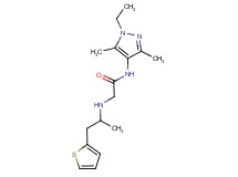 N-(1-ethyl-3,5-dimethyl-1H-pyrazol-4-yl)-2-{[1-methyl-2-(2-thienyl)ethyl]amino}acetamide