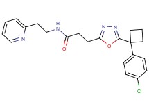 3-{5-[1-(4-chlorophenyl)cyclobutyl]-1,3,4-oxadiazol-2-yl}-N-[2-(2-pyridinyl)ethyl]propanamide