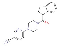 6-[4-(2,3-dihydro-1H-inden-1-ylcarbonyl)piperazin-1-yl]nicotinonitrile