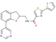 N-{[7-(5-pyrimidinyl)-2,3-dihydro-1-benzofuran-2-yl]methyl}-2-(2-thienyl)-1,3-thiazole-4-carboxamide