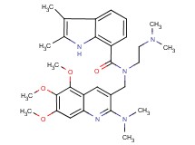 N-[2-(dimethylamino)ethyl]-N-{[2-(dimethylamino)-5,6,7-trimethoxy-3-quinolinyl]methyl}-2,3-dimethyl-1H-indole-7-carboxamide