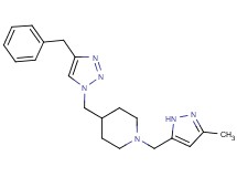 4-[(4-benzyl-1H-1,2,3-triazol-1-yl)methyl]-1-[(3-methyl-1H-pyrazol-5-yl)methyl]piperidine trifluoroacetate