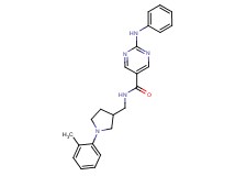 2-anilino-N-{[1-(2-methylphenyl)-3-pyrrolidinyl]methyl}-5-pyrimidinecarboxamide