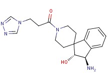 (2R*,3R*)-3-amino-1'-[3-(4H-1,2,4-triazol-4-yl)propanoyl]-2,3-dihydrospiro[indene-1,4'-piperidin]-2-ol
