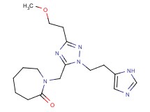 1-{[1-[2-(1H-imidazol-5-yl)ethyl]-3-(2-methoxyethyl)-1H-1,2,4-triazol-5-yl]methyl}azepan-2-one