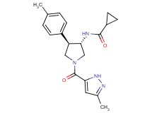 N-{(3S*,4R*)-4-(4-methylphenyl)-1-[(3-methyl-1H-pyrazol-5-yl)carbonyl]-3-pyrrolidinyl}cyclopropanecarboxamide