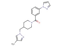 4-[(4-methyl-1H-pyrazol-1-yl)methyl]-1-[3-(1H-pyrazol-1-yl)benzoyl]piperidine