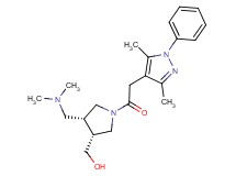 {(3R*,4R*)-4-[(dimethylamino)methyl]-1-[(3,5-dimethyl-1-phenyl-1H-pyrazol-4-yl)acetyl]pyrrolidin-3-yl}methanol